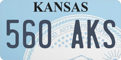 KS license plate 560AKS