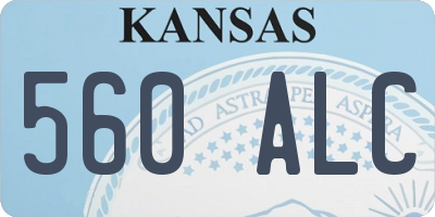 KS license plate 560ALC