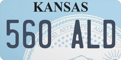 KS license plate 560ALD