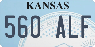 KS license plate 560ALF