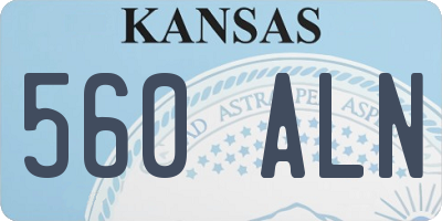 KS license plate 560ALN