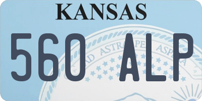 KS license plate 560ALP