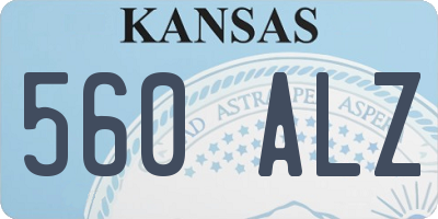 KS license plate 560ALZ