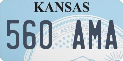 KS license plate 560AMA