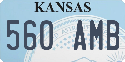 KS license plate 560AMB