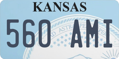 KS license plate 560AMI