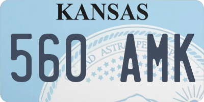 KS license plate 560AMK
