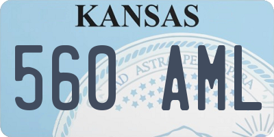 KS license plate 560AML