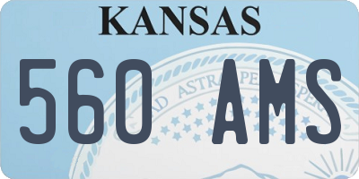 KS license plate 560AMS