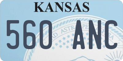 KS license plate 560ANC