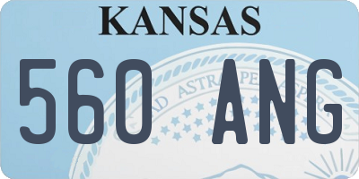 KS license plate 560ANG