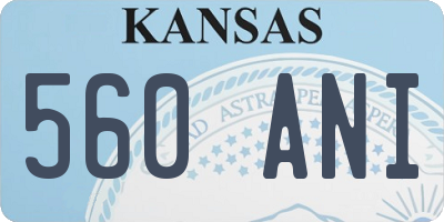 KS license plate 560ANI