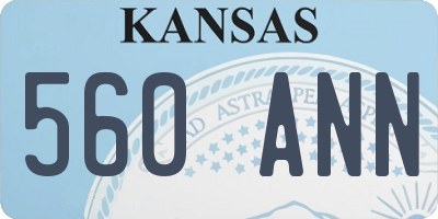 KS license plate 560ANN