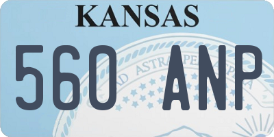 KS license plate 560ANP