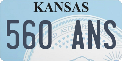 KS license plate 560ANS