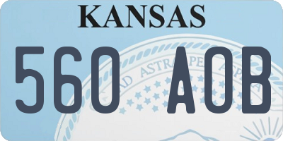KS license plate 560AOB