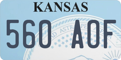 KS license plate 560AOF