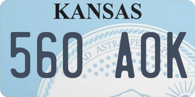 KS license plate 560AOK