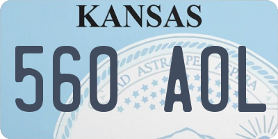 KS license plate 560AOL
