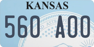 KS license plate 560AOO