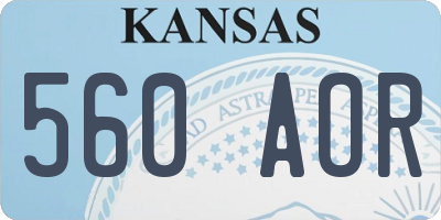 KS license plate 560AOR