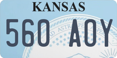 KS license plate 560AOY
