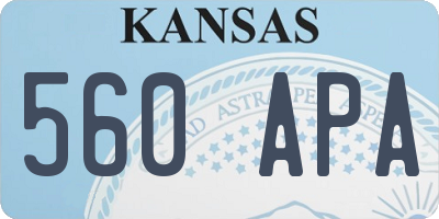 KS license plate 560APA