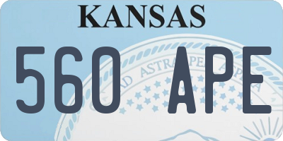 KS license plate 560APE