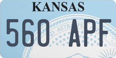 KS license plate 560APF