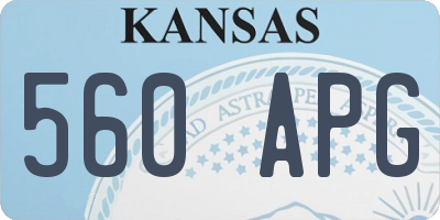 KS license plate 560APG