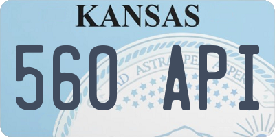 KS license plate 560API