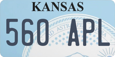 KS license plate 560APL