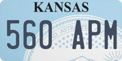 KS license plate 560APM