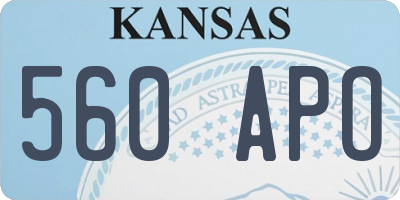 KS license plate 560APO