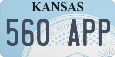 KS license plate 560APP