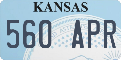 KS license plate 560APR