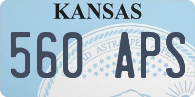 KS license plate 560APS