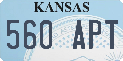 KS license plate 560APT