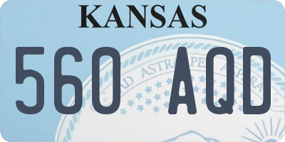 KS license plate 560AQD