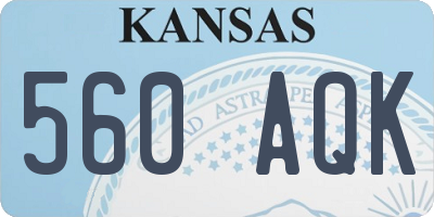 KS license plate 560AQK