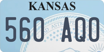 KS license plate 560AQO