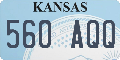 KS license plate 560AQQ