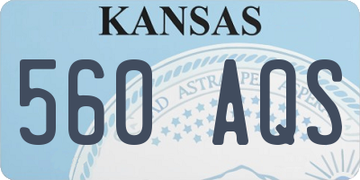 KS license plate 560AQS