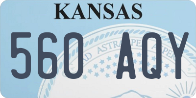 KS license plate 560AQY
