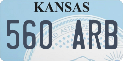 KS license plate 560ARB