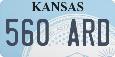 KS license plate 560ARD