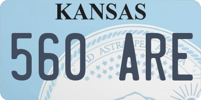 KS license plate 560ARE