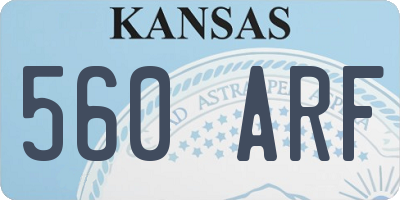 KS license plate 560ARF