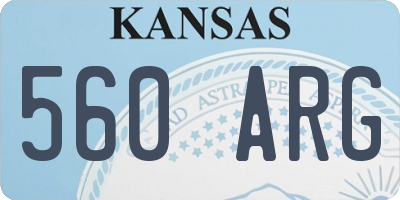 KS license plate 560ARG