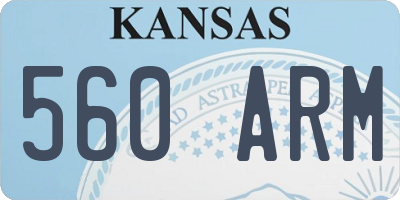 KS license plate 560ARM
